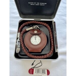 Wenger SMT Design Alarm Men's Quartz Pocket Watch Swiss W/ Leather Pouch & Box